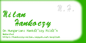 milan hankoczy business card